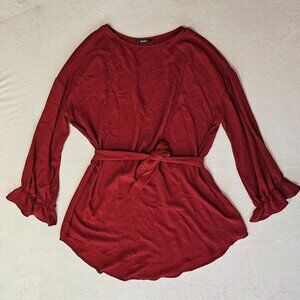 Shein Long Sleeved Maroon Dress Large